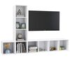 vidaXL 3-tlg. TV-Schrank-Set Wei&szlig; Holzwerkstoff