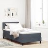 vidaXL LED Boxspringbett mit Matratze Dunkelgrau 100 x 200 cm Samt