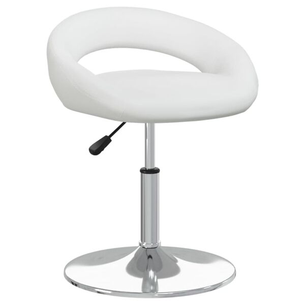 vidaXL Esszimmerst&uuml;hle 2 Stk. Drehbar Wei&szlig; Kunstleder