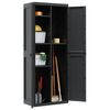 vidaXL Gartenschrank Schwarz 65x37x165 cm PP