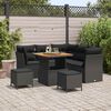 vidaXL Garten-Sofa-Set mit Kissen mit Speicher 8 pcs Schwarz