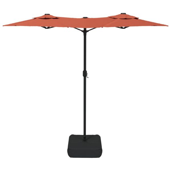 vidaXL Doppel-Sonnenschirm Terrakottarot 316x145 cm
