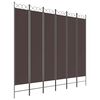 vidaXL 6-tlg. Paravent Braun 200x220 cm Stoff