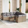 vidaXL Garten-Sofa-Set 9 pcs Beige und Hellgrau