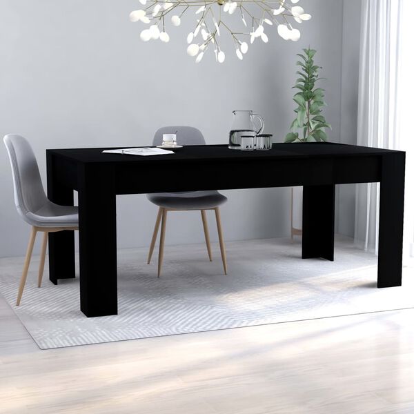 vidaXL Esstisch Schwarz 180x90x76 cm Holzwerkstoff