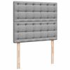 vidaXL Ottoman-Bett mit Matratze & LEDs Hellgrau 120x190 cm Stoff