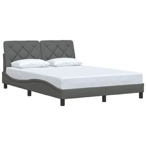 vidaXL Bettgestell ohne Matratze Dunkelgrau 140x200 cm Stoff