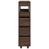 vidaXL Badschrank Schmal mit Rollen Eichen-Optik Holzwerkstoff