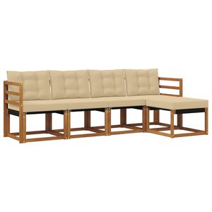vidaXL Outdoor-Sofagarnitur 5 stk. Natur und Beige