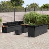 vidaXL Gartensofa-set mit Kissen 11 pcs Schwarz