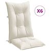 vidaXL Hochlehner-Auflagen 6 Stk. Melange Creme 120x50x7 cm Stoff