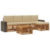 vidaXL Outdoor-Sofagarnitur 6 stk. Natur und Beige