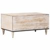 vidaXL Couchtisch Wei&szlig; 80 x 50 x 40 cm Massivholz Mango