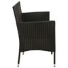 vidaXL 3-Sitzer-Gartensofa mit Kissen Schwarz Poly Rattan
