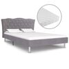 vidaXL Bett mit Matratze Hellgrau Stoff 140 x 200 cm