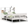 vidaXL Massivholzbett mit Regal ohne Matratze Wei&szlig; 140x190 cm Kiefer