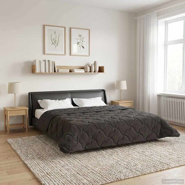 vidaXL Winterbettdecke Gepolstert Anthrazit 200 x 240 cm