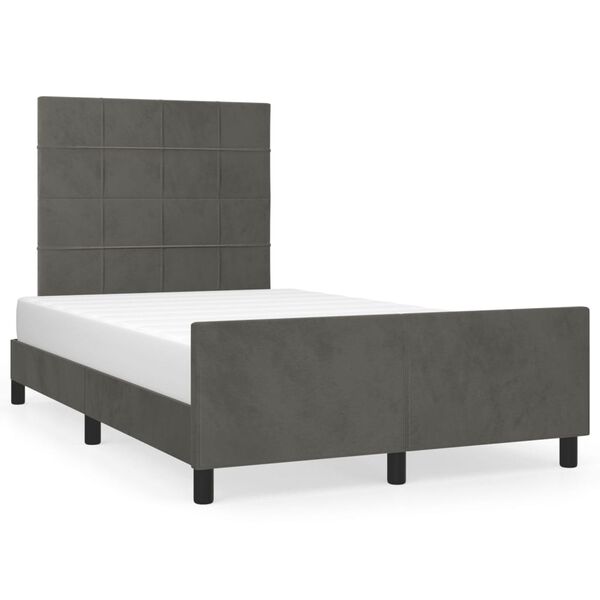vidaXL Bettgestell ohne Matratze Dunkelgrau 120x190 cm Samt
