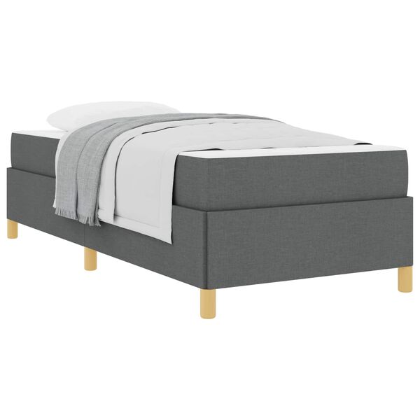 vidaXL Bettrahmen mit Matratze Dunkelgrau 90 x 200 cm Stoff