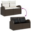 vidaXL Sofa Set mit Kissen 10 pcs Braun und Weiß Poly-Rattan