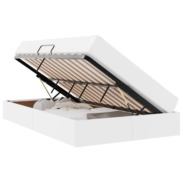 vidaXL Aufbewahrungsbett mit Matratze Wei&szlig; 120 x 200 cm Kunstleder