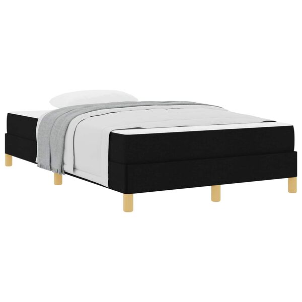 vidaXL Boxspringbett mit Matratze Schwarz 120 x 200 cm Stoff
