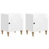 vidaXL Nachttisch 2 pcs Hochglanz Wei&szlig; 43 x 34,5 x 50 cm Holzwerkstoff