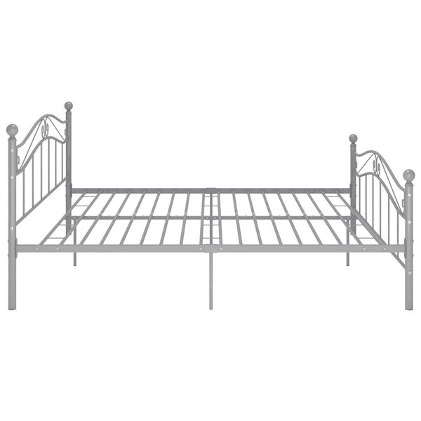 vidaXL Bett Grau Metall 180x200 cm