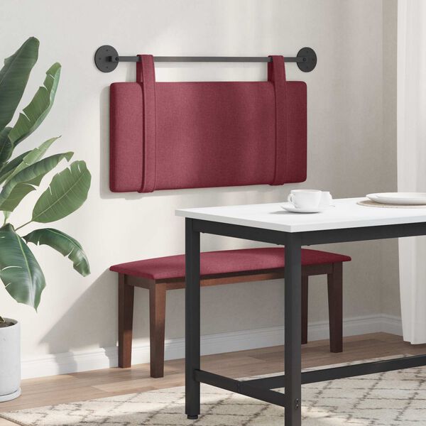 vidaXL H&auml;ngevorderseite Wandmontiert Uni Weinrot 90 x 55 x 5 cm Stoff