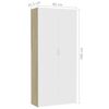 vidaXL Lagerschrank Wei&szlig; Sonoma-Eiche 80x35,5x180 cm Holzwerkstoff
