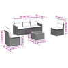 vidaXL 6-tlg. Garten-Sofagarnitur mit Kissen Schwarz Poly Rattan