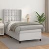 vidaXL Boxspringbett mit Matratze Wei&szlig; 90x200 cm Kunstleder