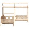 vidaXL Tagesbett und Bank mit Dach 90x190 cm Kiefernholz