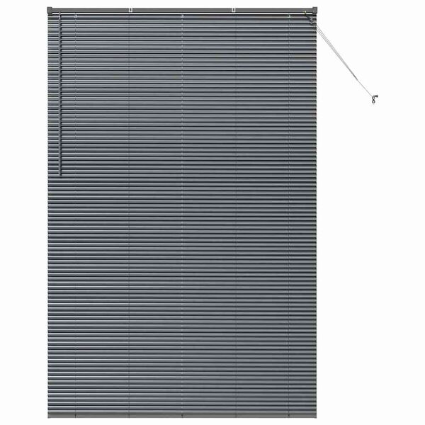 vidaXL Fensterjalousie mit Vorh&auml;ngen Dunkelgrau Aluminium