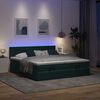 vidaXL Ottoman-Bett mit Matratzen & LEDs Dunkelgr&uuml;n 180x200 cm Samt