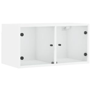 vidaXL Wandschrank mit Glast&uuml;ren Wei&szlig; 68,5x37x35 cm