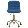 vidaXL Esszimmerst&uuml;hle 2 Stk. Drehbar Blau Samt