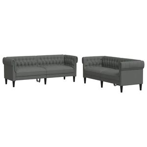 vidaXL Wohnzimmer Couch 2 stk. Dunkelgrau Stoff