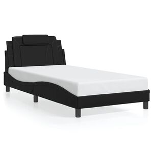 vidaXL Bettgestell "Viana" ohne Matratze Schwarz 100x203 cm Kunstleder
