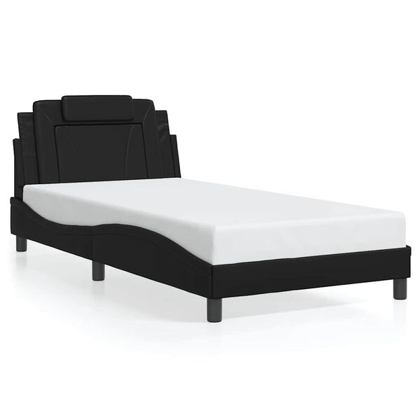 vidaXL Bettgestell "Viana" ohne Matratze Schwarz 100x203 cm Kunstleder