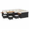 vidaXL Gartensofa-set mit Kissen 14 pcs Schwarz und Creme Poly-Rattan