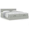 vidaXL Ottoman-Bett mit Matratzen Hellgrau 160x200 cm Samt