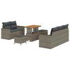 vidaXL Gartensofa-set mit Kissen 8 pcs Grau Poly-Rattan