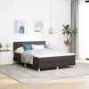 vidaXL LED Boxspringbett mit Kopfteil Dunkelbraun 140 x 200 cm Stoff