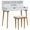 vidaXL Schminktisch-Set FAUSKE 3 stk. Wei&szlig; 100 x 50 x 103,5 cm