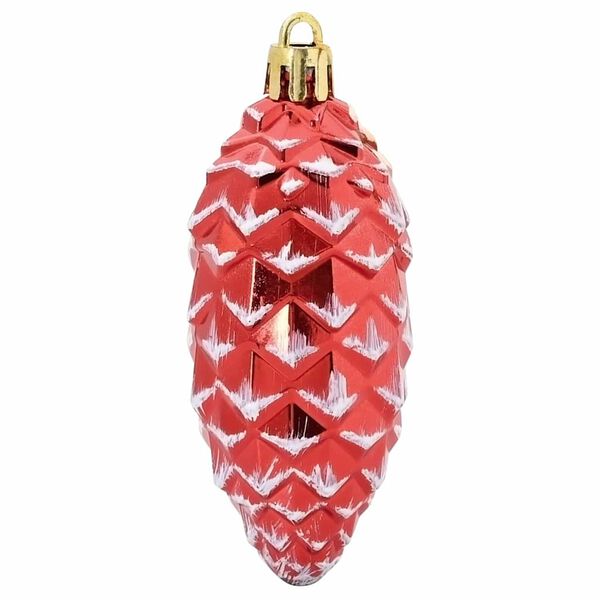 vidaXL Weihnachts-Tannenzapfen Ball 40 pcs Rot Kunststoff