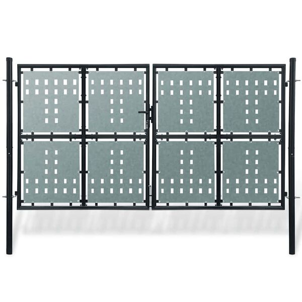 vidaXL Schwarzes Einzeltor f&uuml;r Z&auml;une 300 x 150 cm