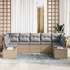 vidaXL Gartensofa-set mit Kissen 7 pcs Beige Poly-Rattan