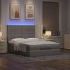 vidaXL Ottoman-Bett mit Matratze & LEDs Taupe 140x200 cm Stoff