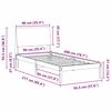 vidaXL Bettgestell Braun und hellgrau 90 x 200 cm Massivholz Kiefer